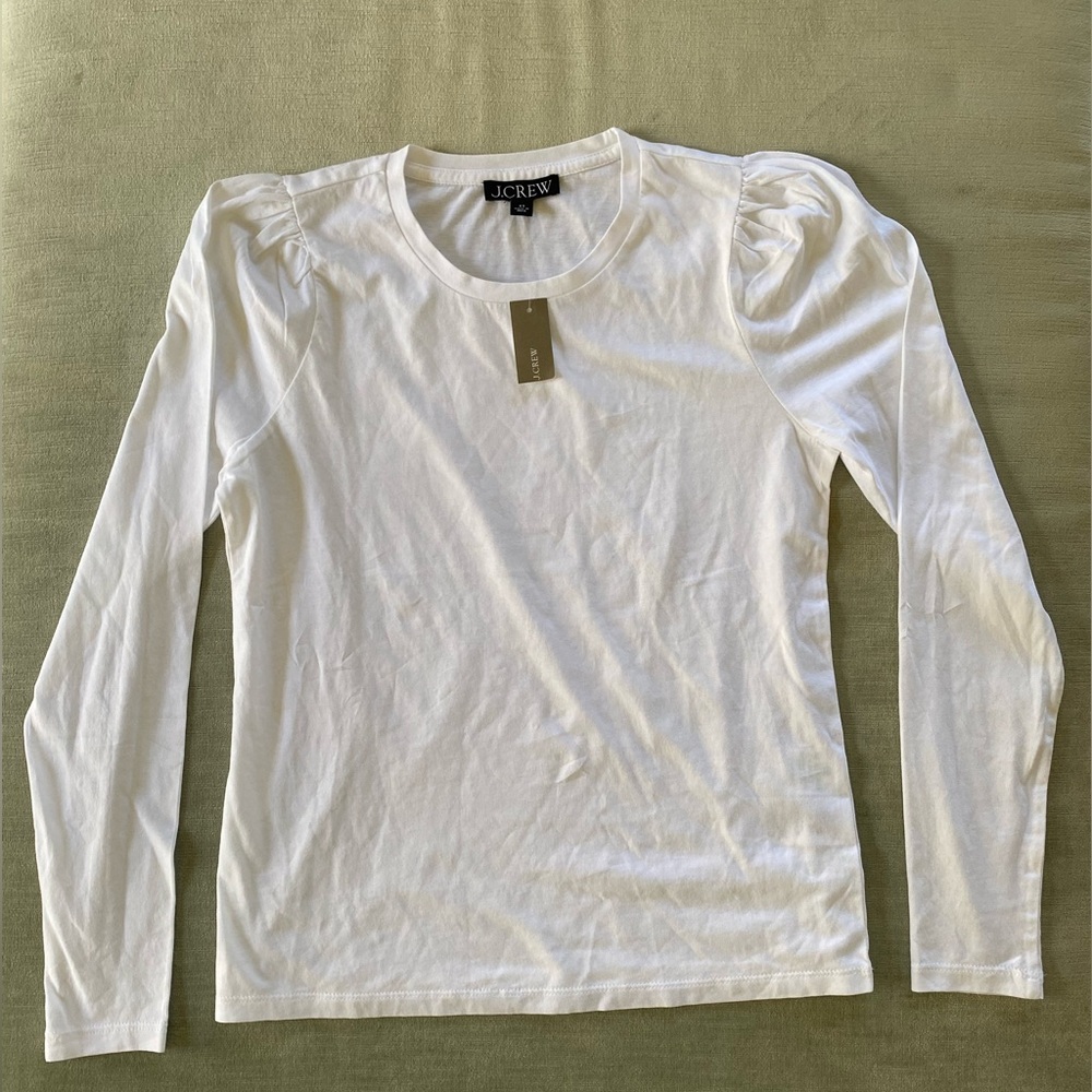 JCrew long sleeve top with ruffle shoulders XS